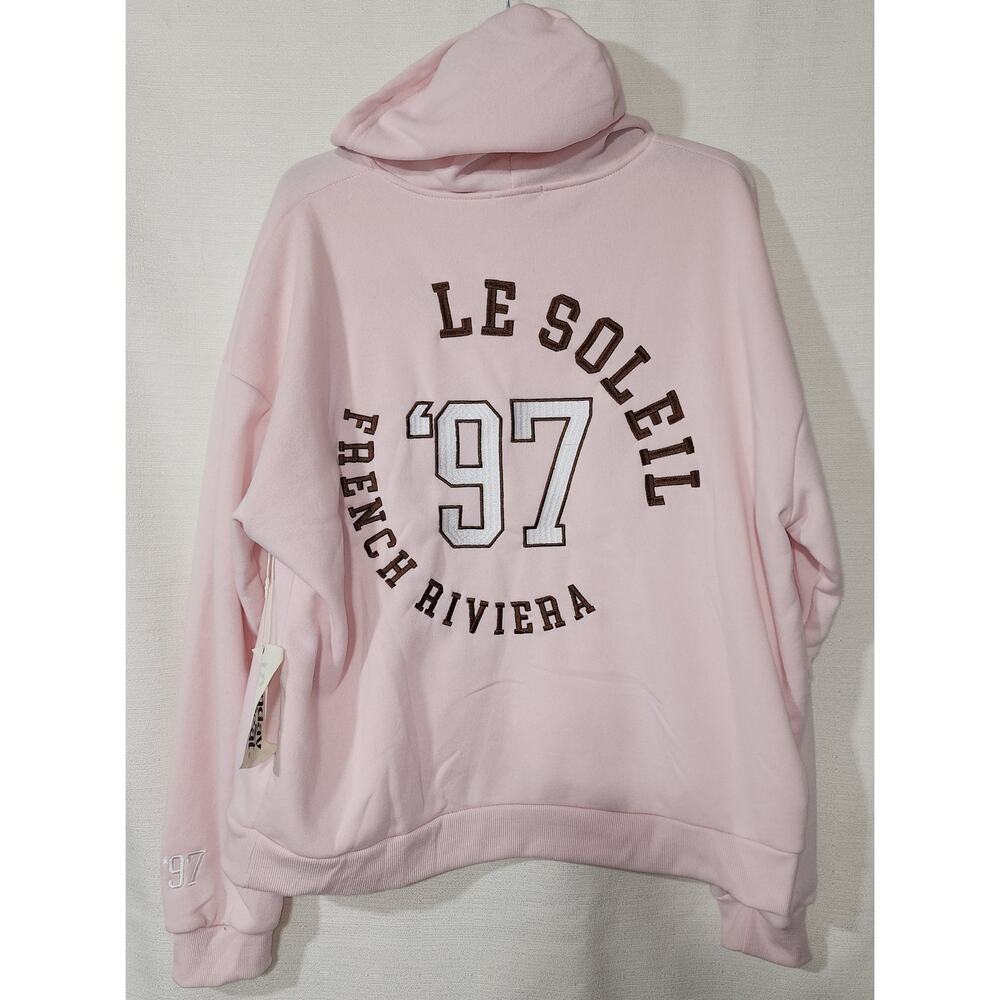 French Riviera pink hoodie women's Large